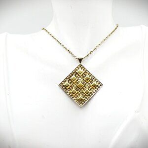 ANNA BECK Pyramid Collection Sterling Silver 10K Gold Plated Pendant Necklace